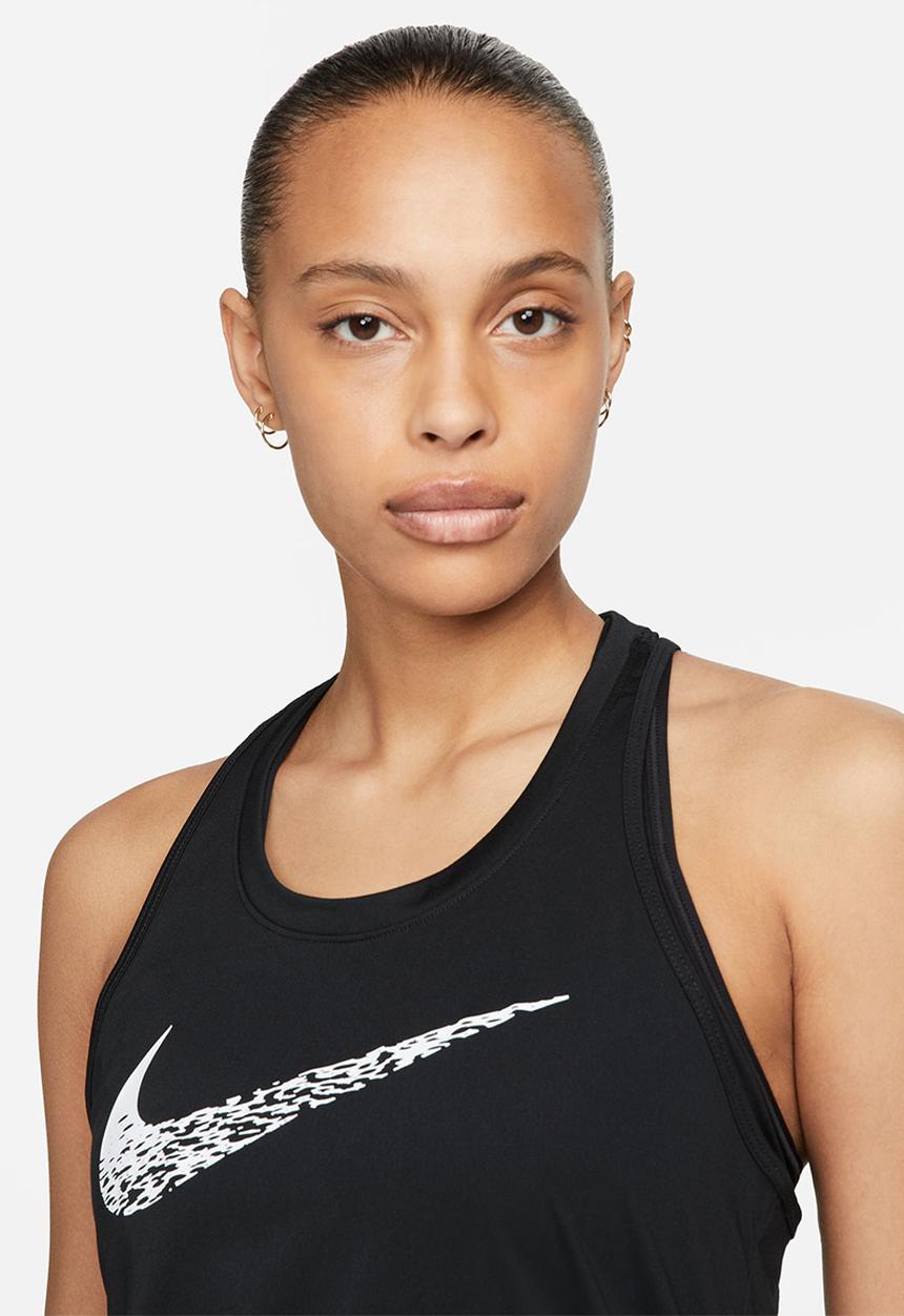 Nike - W Nk Swoosh Run Tank - Black/White