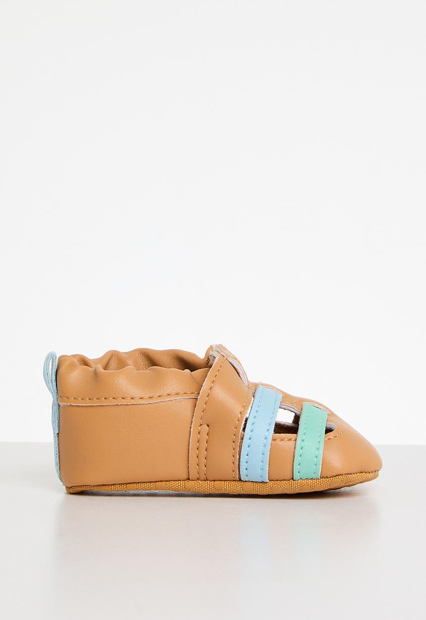 Pop Candy - Twin strap shoes - light brown & blue