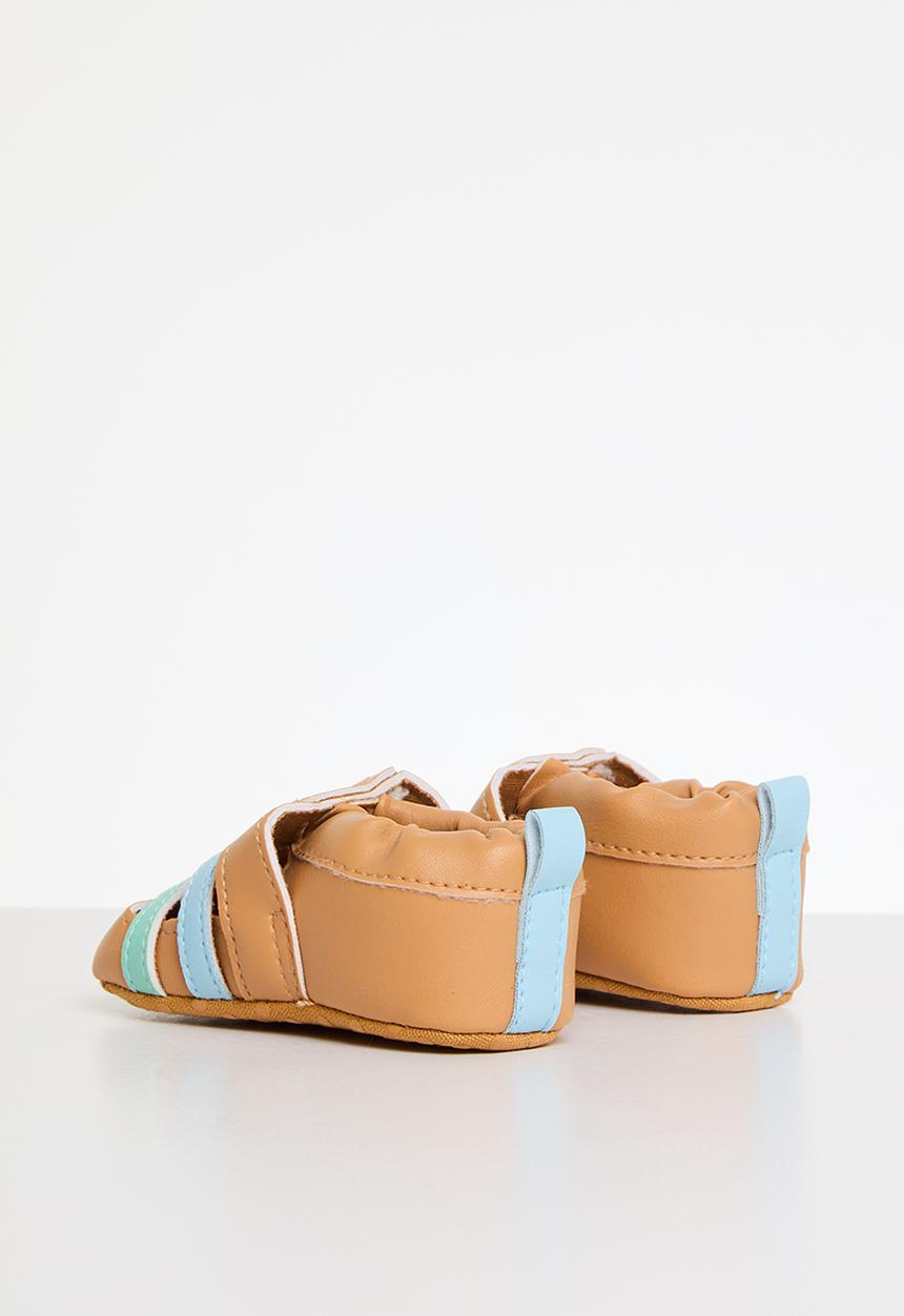 Pop Candy - Twin strap shoes - light brown & blue