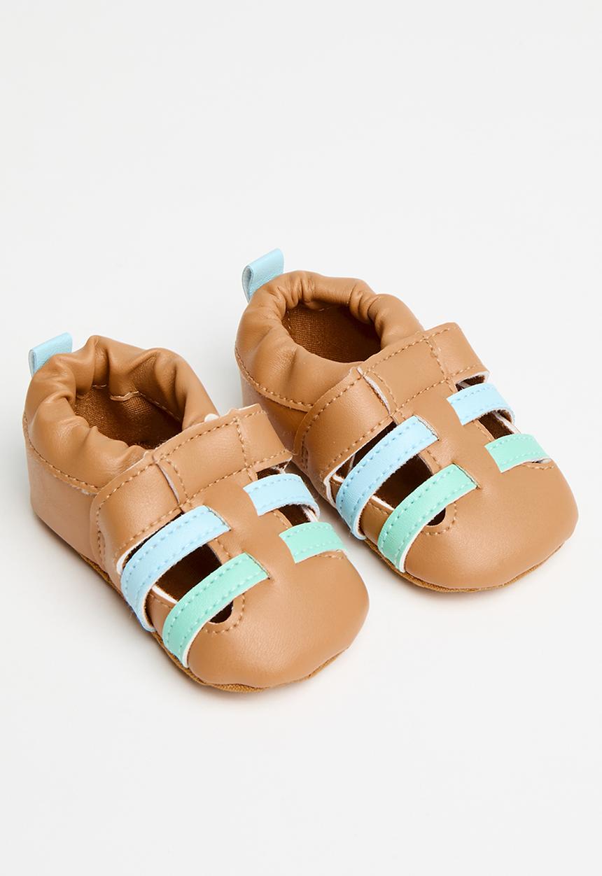 Pop Candy - Twin strap shoes - light brown & blue