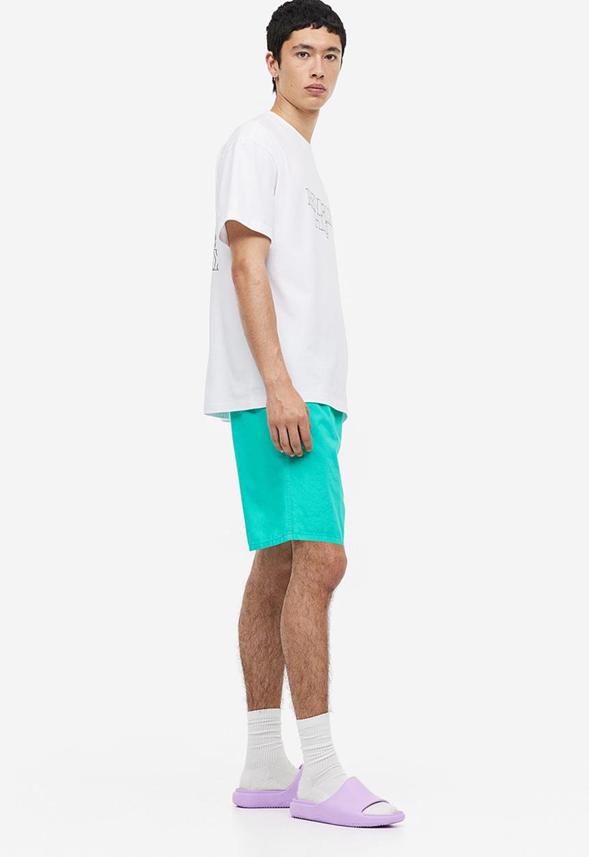 H&M - Regular fit cotton shorts - turquoise