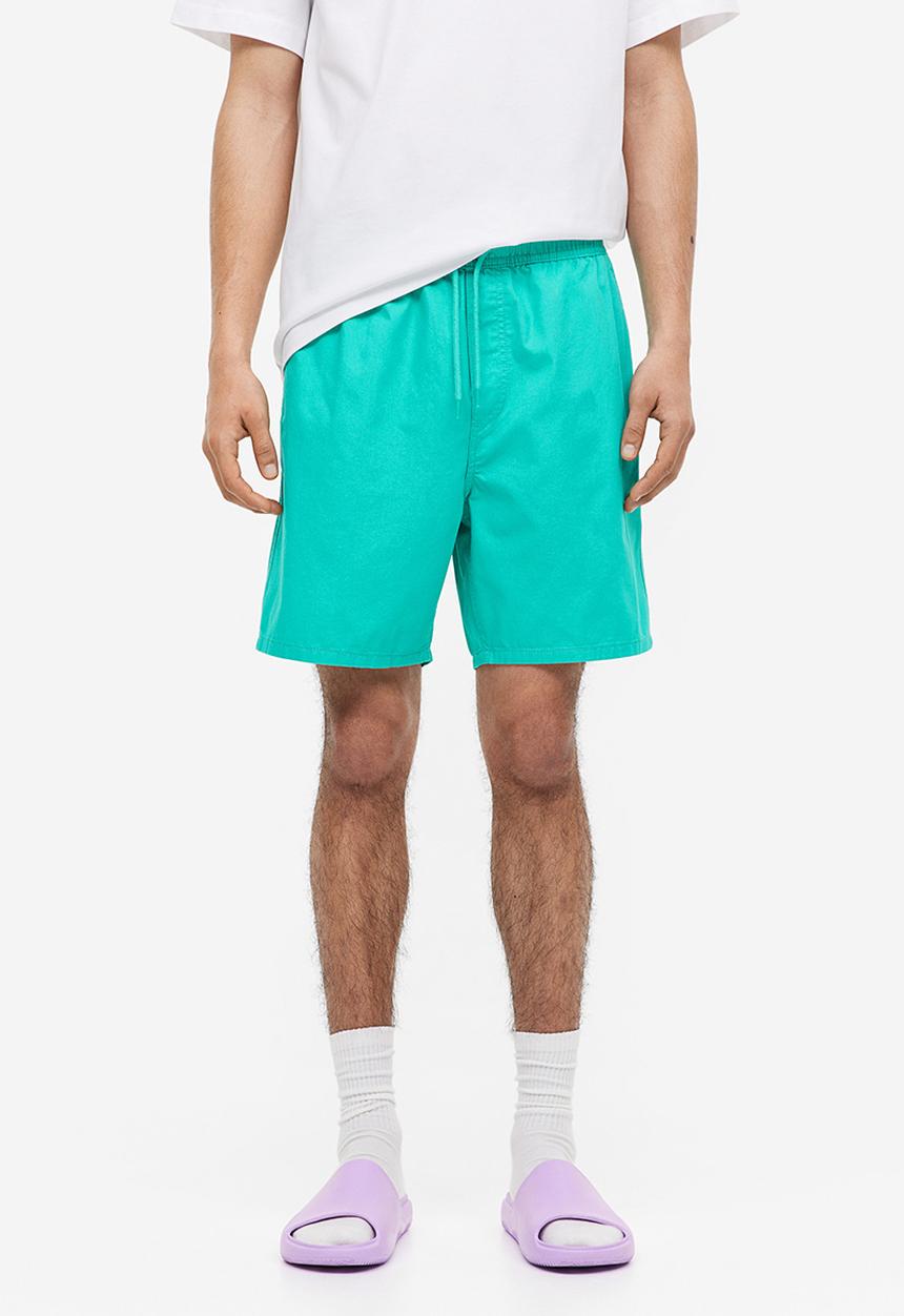 H&M - Regular fit cotton shorts - turquoise