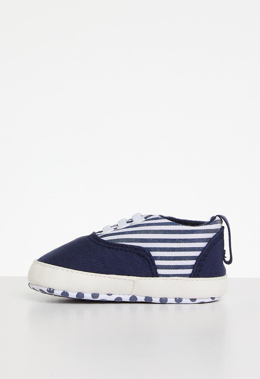 Pop Candy - Lace up sneakers-blue and white