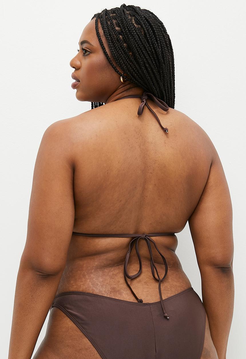 Cotton On - Plus Slider Triangle Bikini Top - Brownie Shimmer