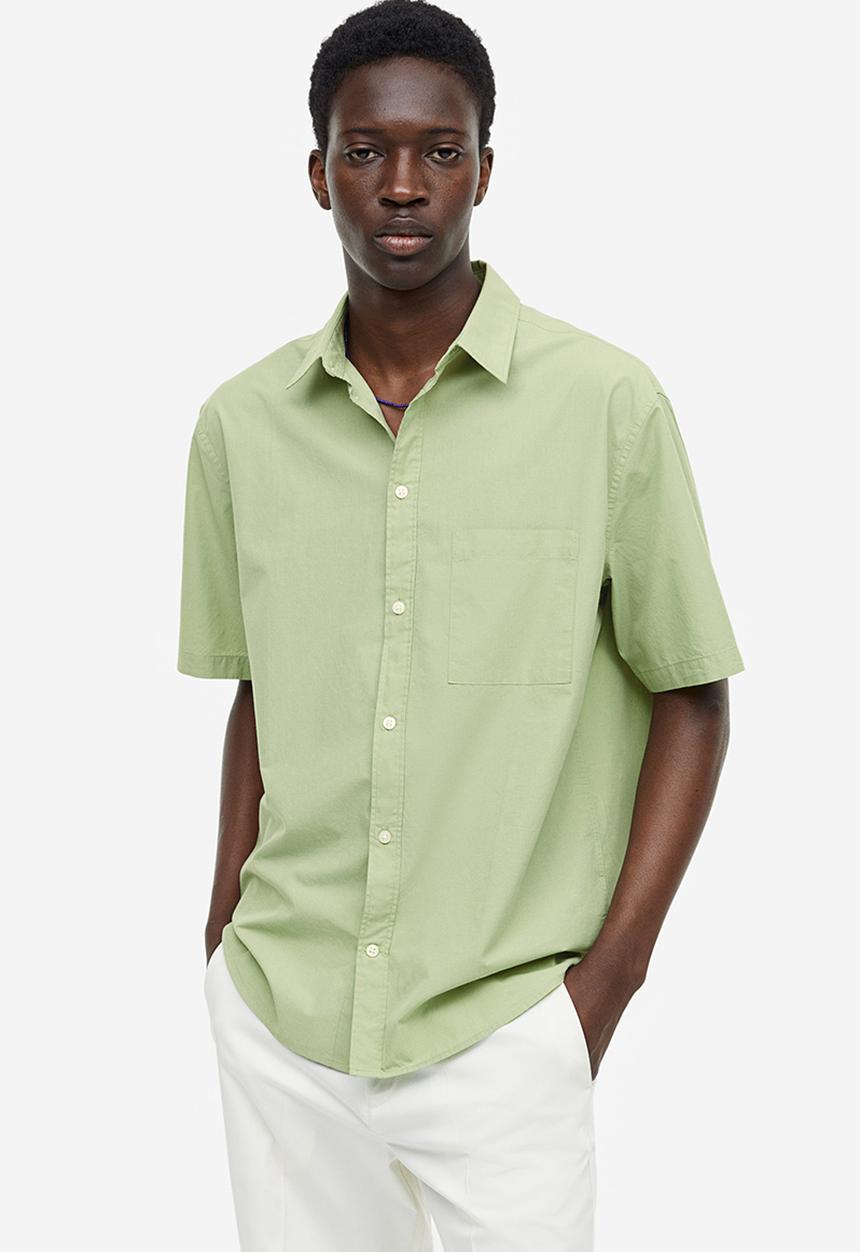 H&M - Regular fit short-sleeved shirt - green