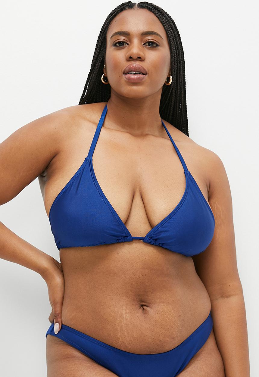 Cotton On - Plus Slider Triangle Bikini Top - Lapis Blue Shimmer