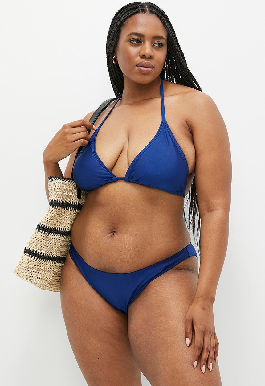 Cotton On - Plus Slider Triangle Bikini Top - Lapis Blue Shimmer