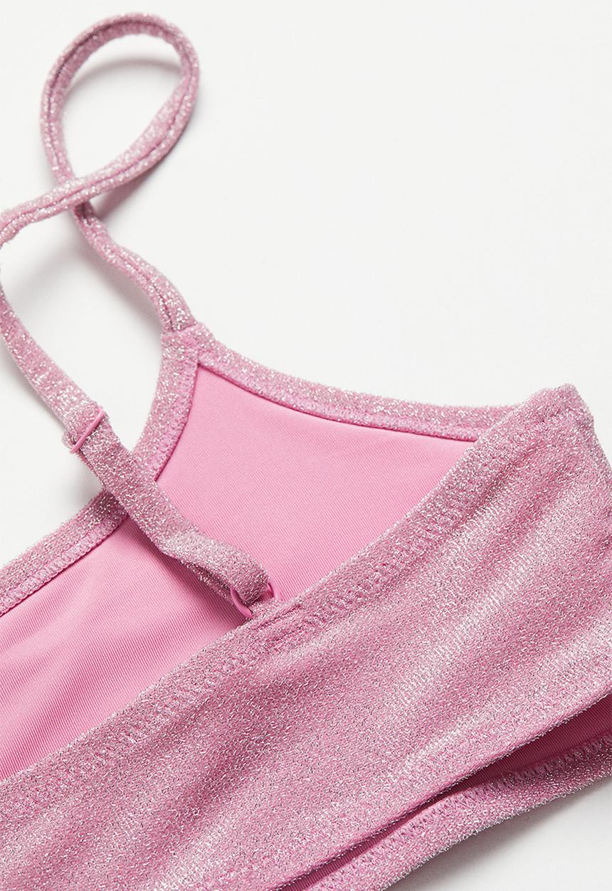 H&M - Bikini top - light pink/glittery 