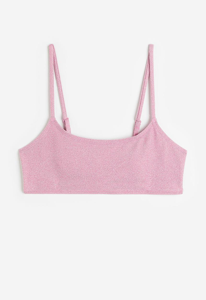 H&M - Bikini top - light pink/glittery 