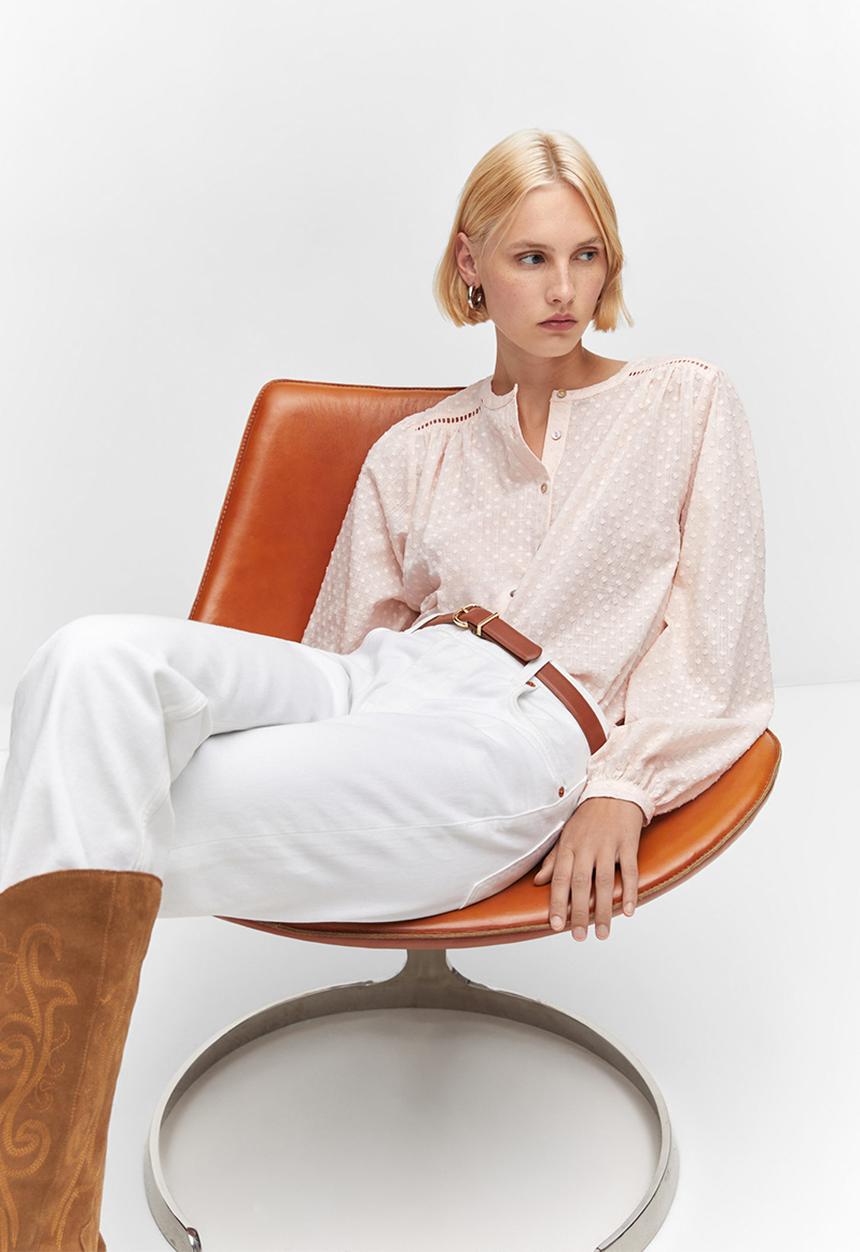 MANGO - Blouse plum - light/pastel pink