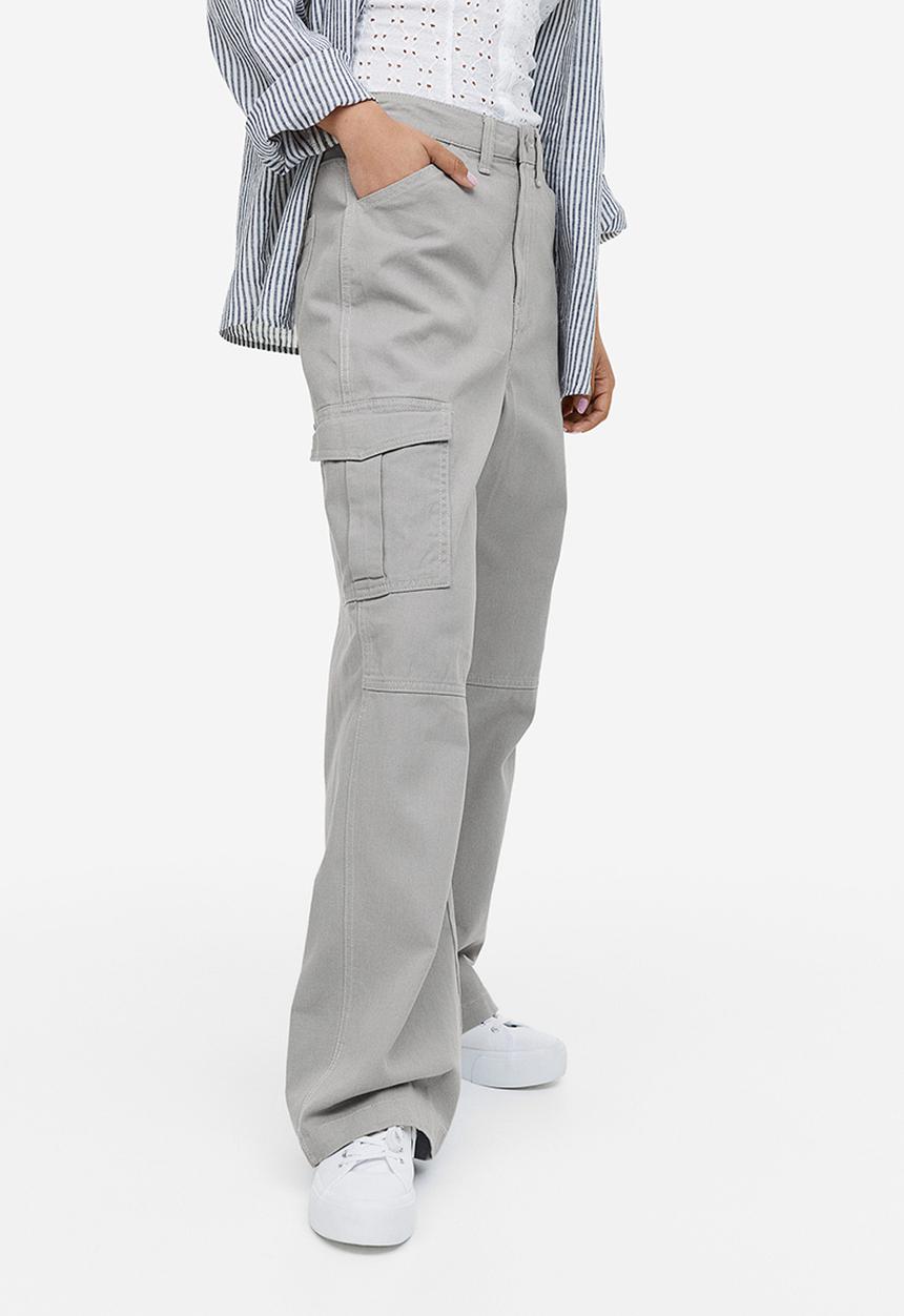 H&M - Twill cargo trousers - light grey
