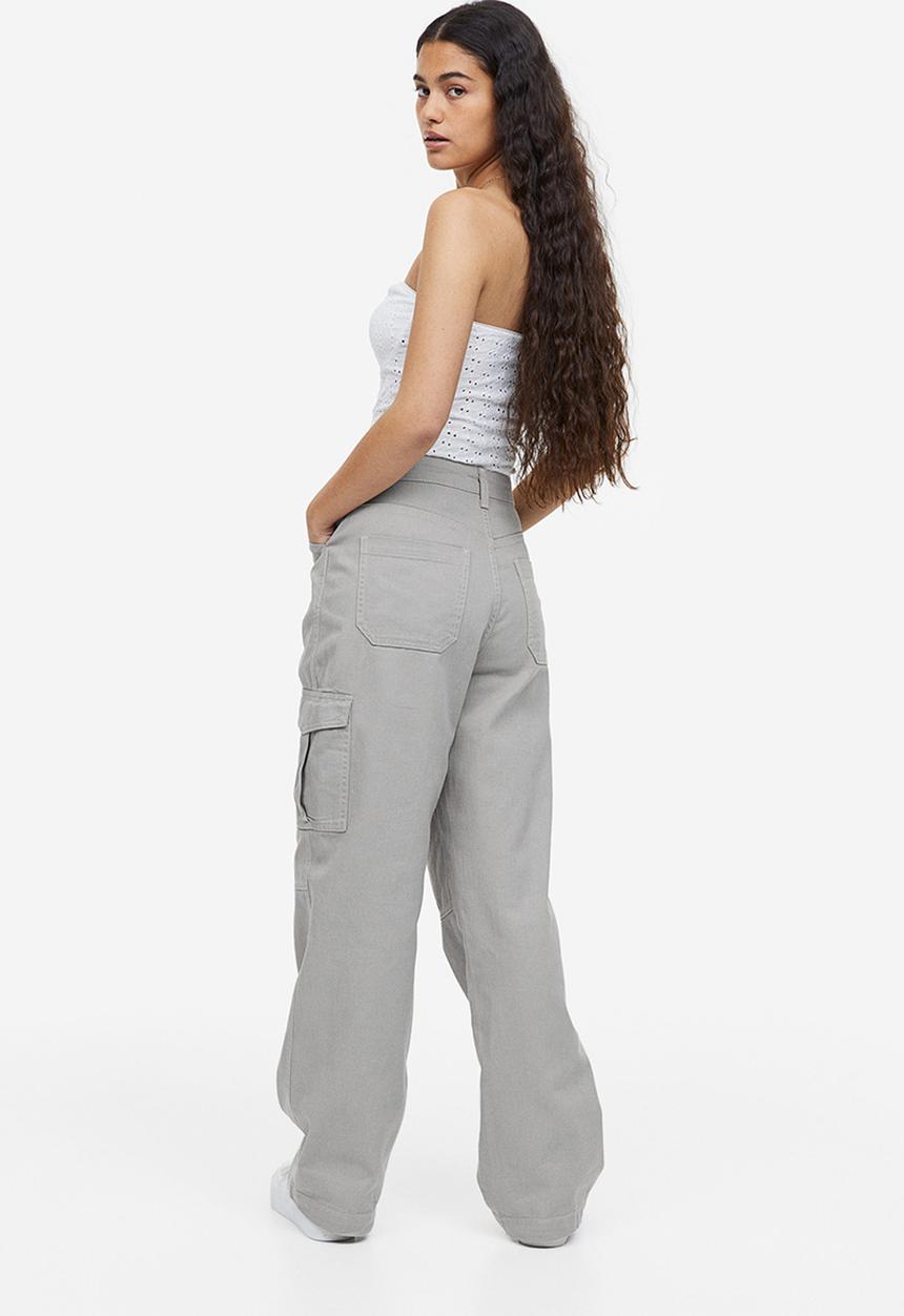 H&M - Twill cargo trousers - light grey