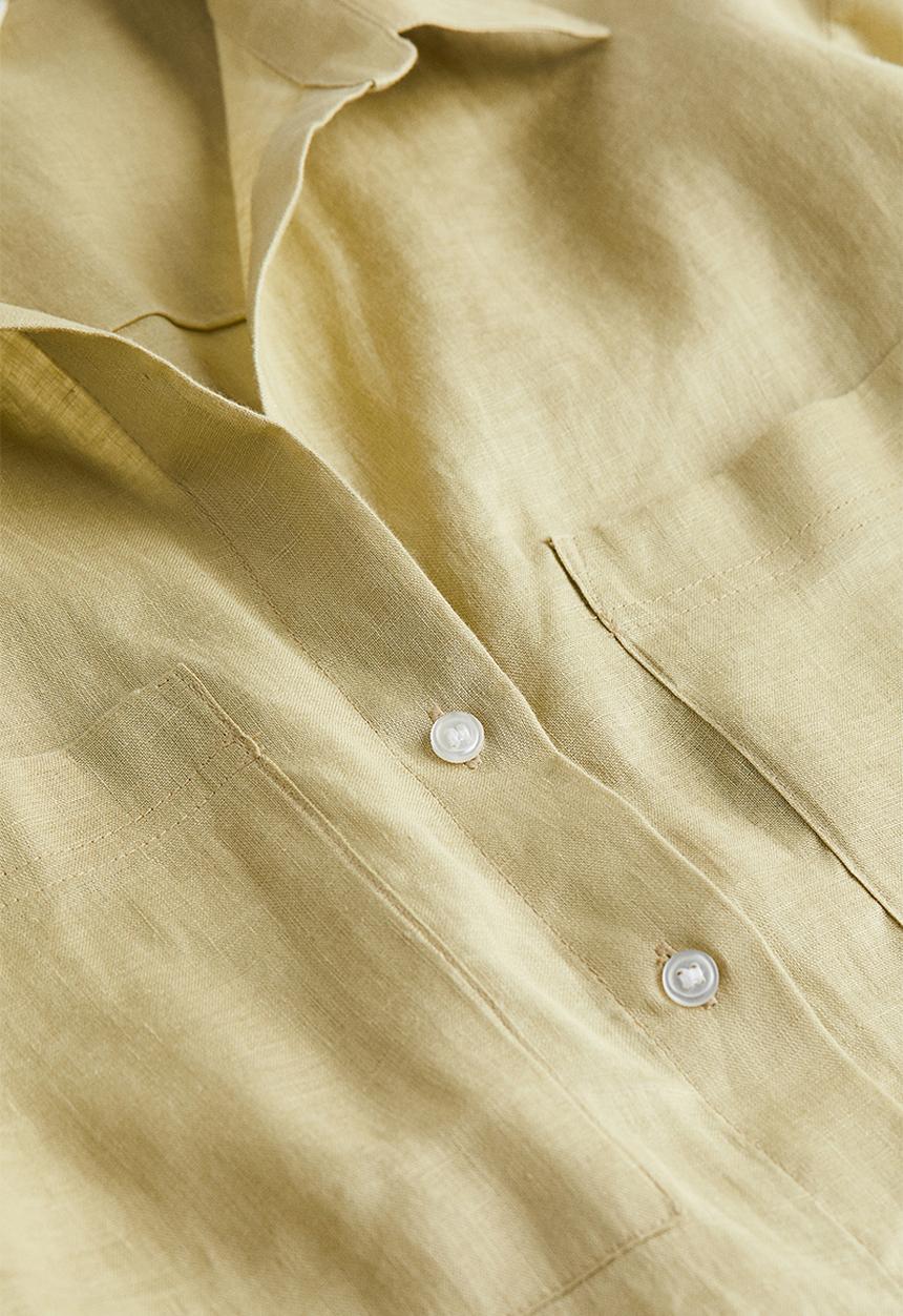 H&M - Linen shirt - light pistachio green 