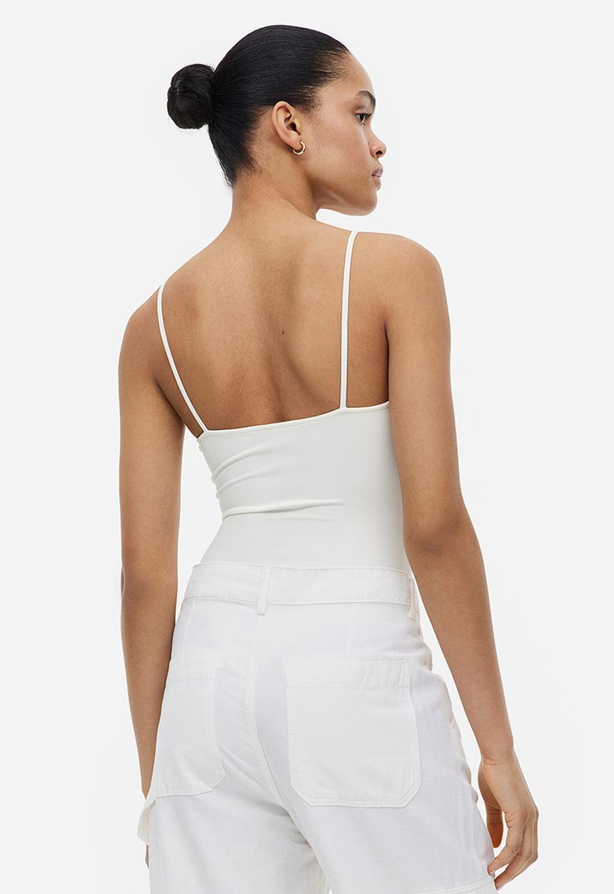 H&M - Gathered thong body - white