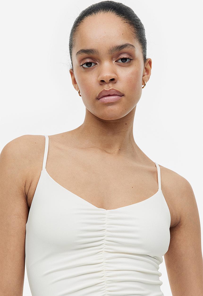H&M - Gathered thong body - white