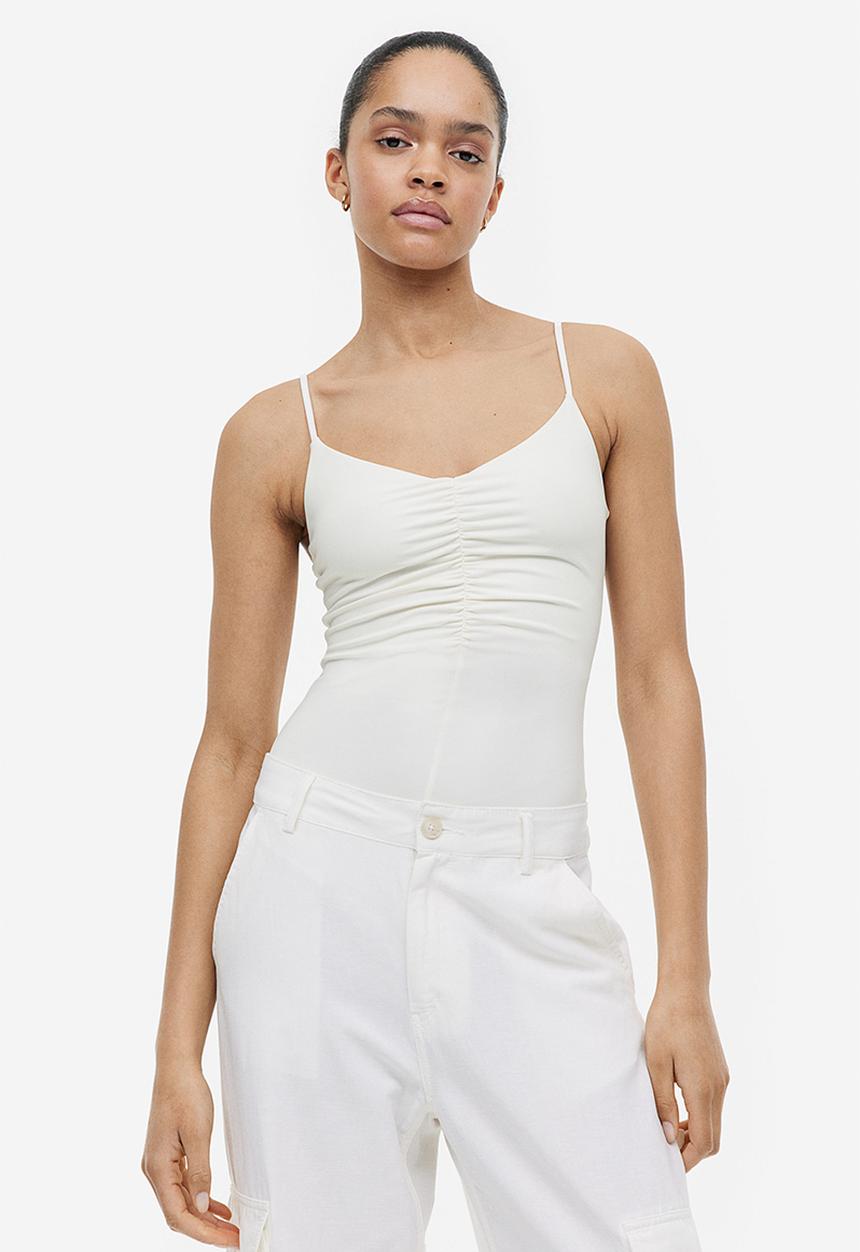 H&M - Gathered thong body - white