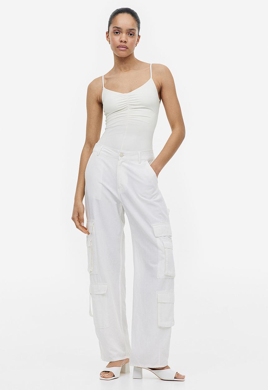 H&M - Gathered thong body - white