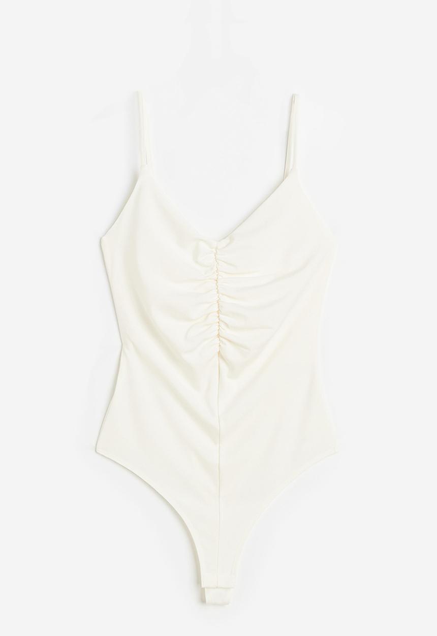 H&M - Gathered thong body - white