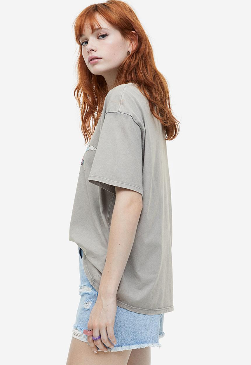 H&M - Oversized printed T-shirt - grey the beach boys