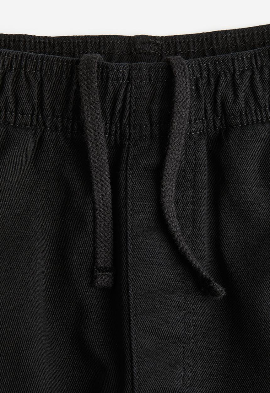 H&M - Relaxed fit cotton shorts - black