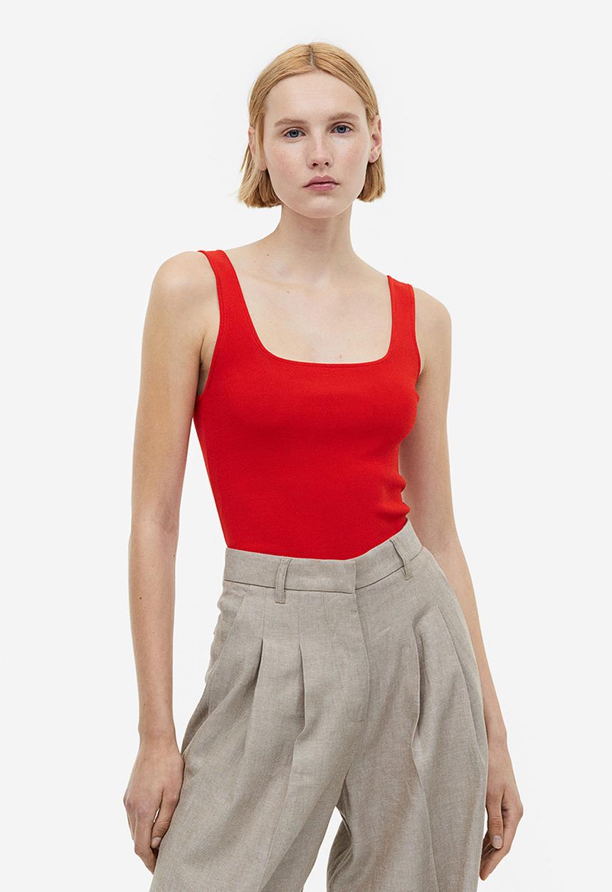 H&M - Ribbed vest top - red