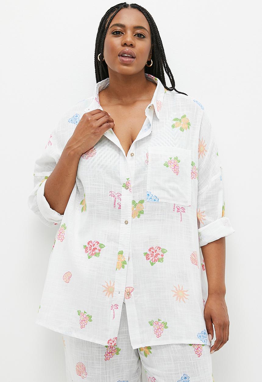 Cotton On - Plus Swing Beach Shirt - Sardinia
