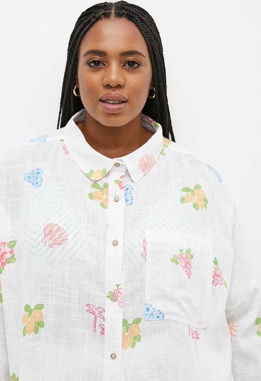 Cotton On - Plus Swing Beach Shirt - Sardinia