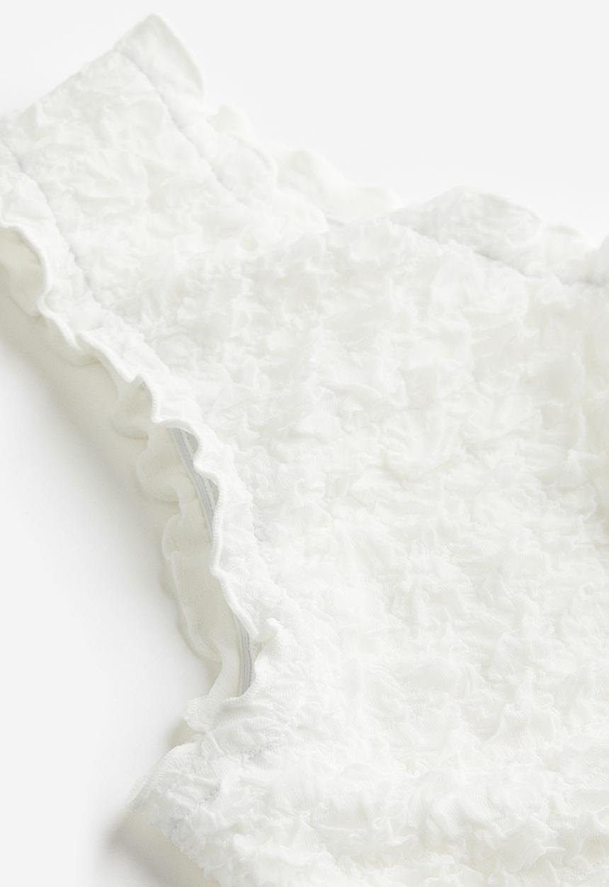 H&M - Gathered one-shoulder top - white