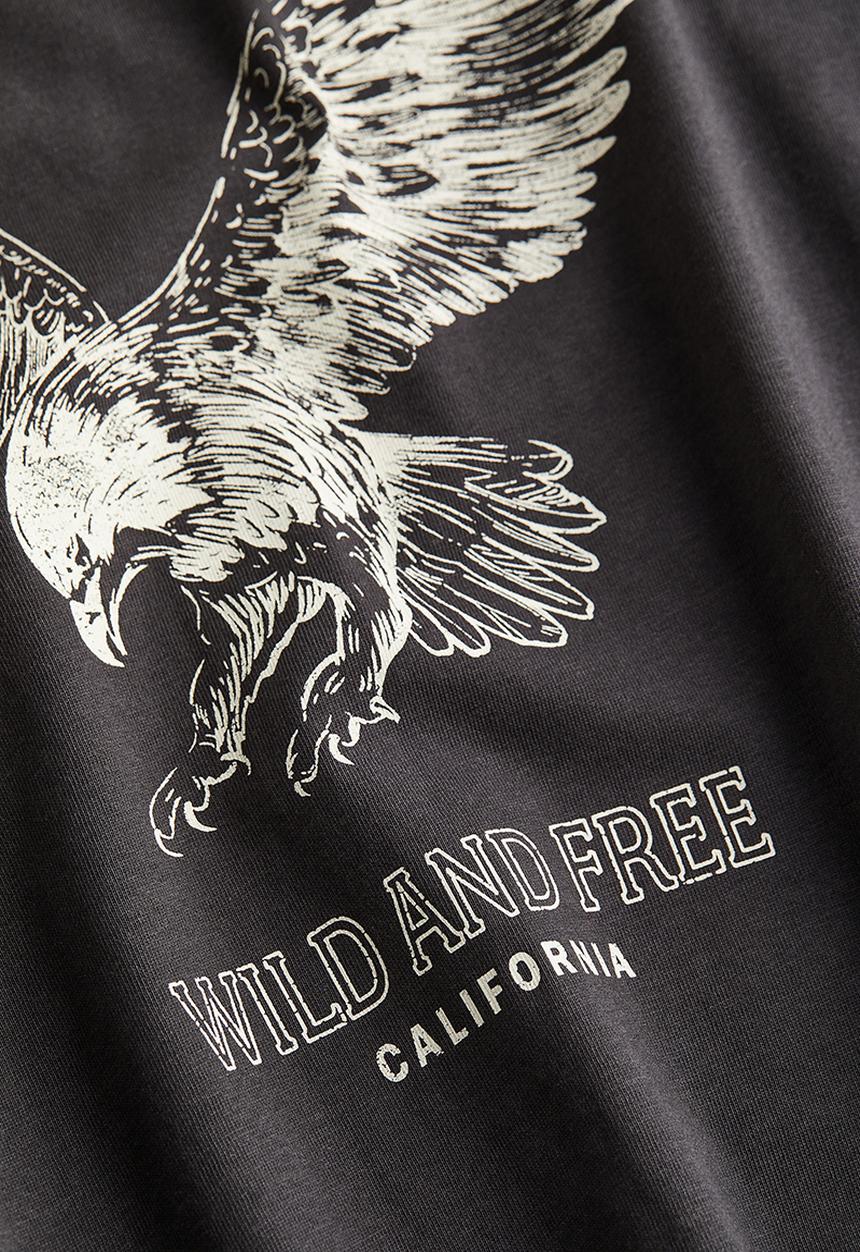 H&M - Oversized printed T-shirt - dark grey los angeles