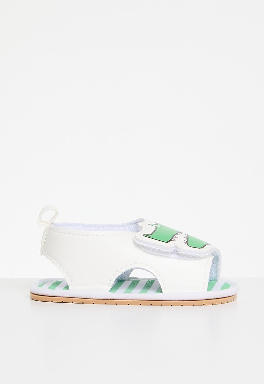 Pop Candy - Baby dino print  sandals - white 