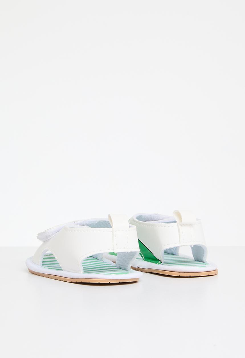 Pop Candy - Baby dino print  sandals - white 
