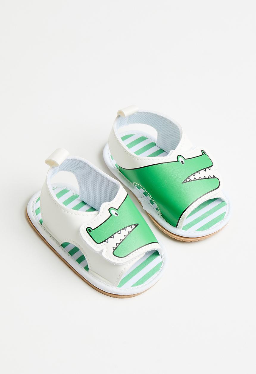 Pop Candy - Baby dino print  sandals - white 