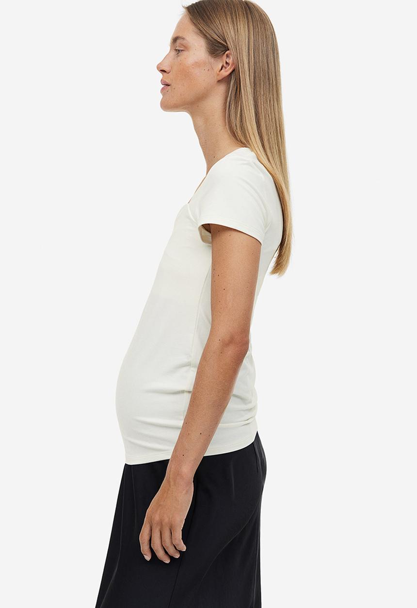 H&M - Mama jersey top - cream