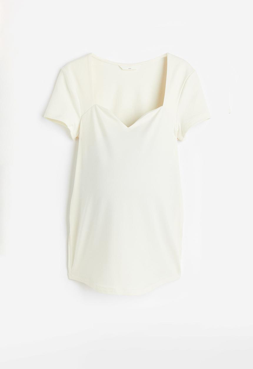 H&M - Mama jersey top - cream