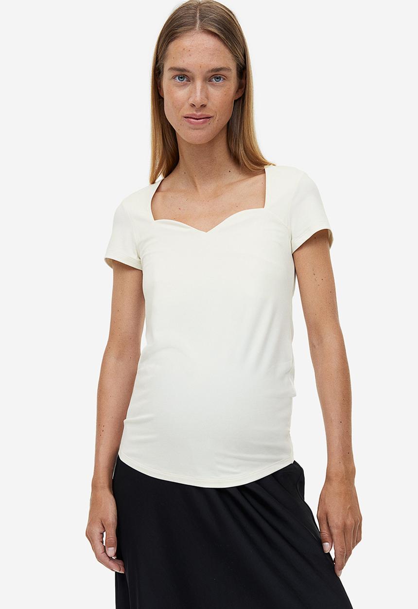 H&M - Mama jersey top - cream