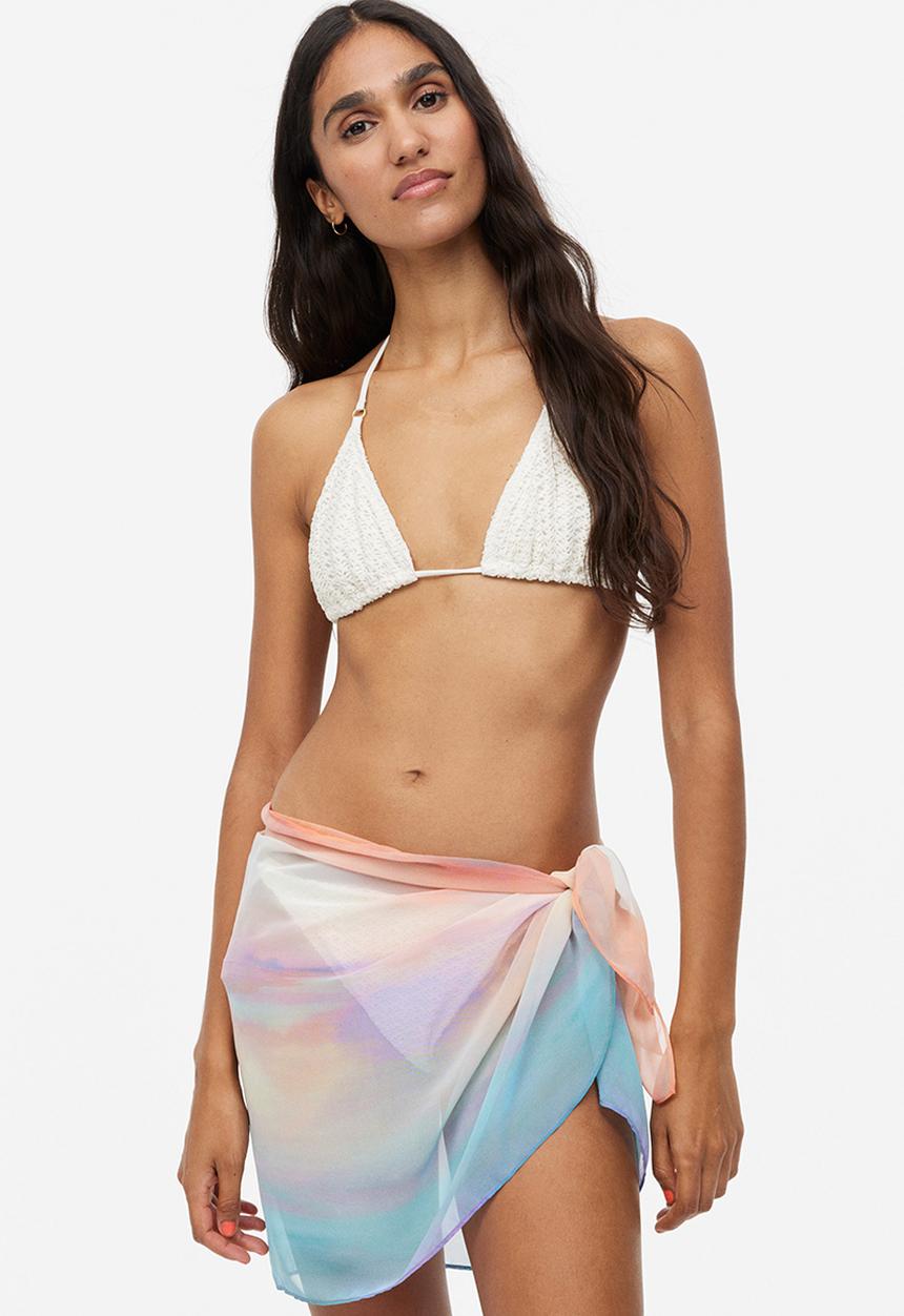 H&M - Short sarong - light orange patterned