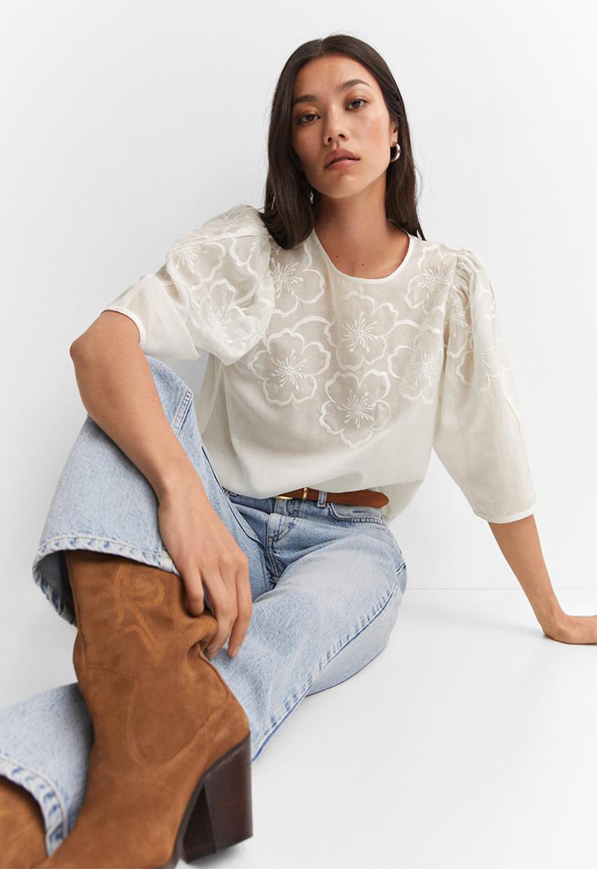 MANGO - Blouse champs - neutral