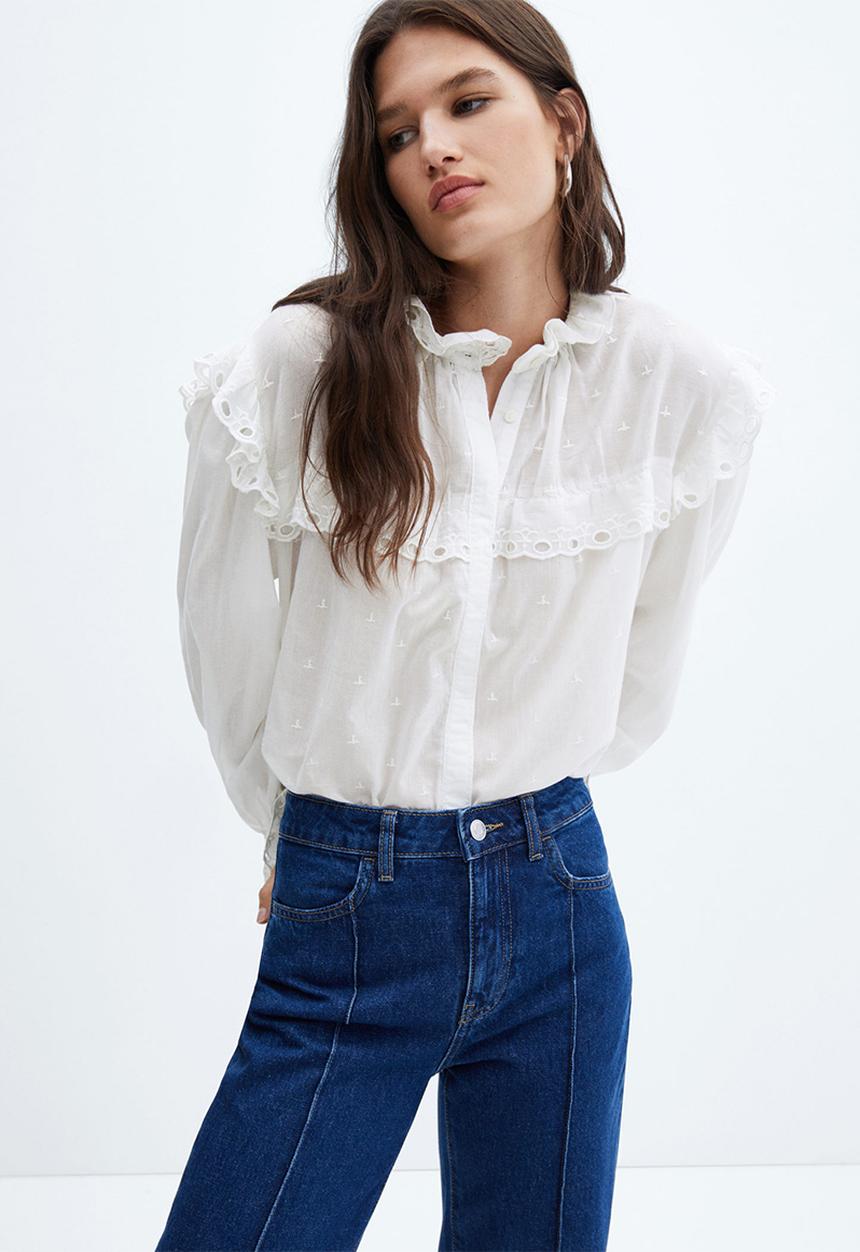MANGO - Blouse vera - white