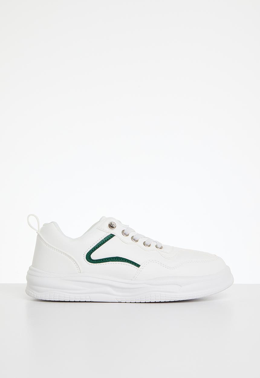 Pop Candy - Lace up sneakers - green & white