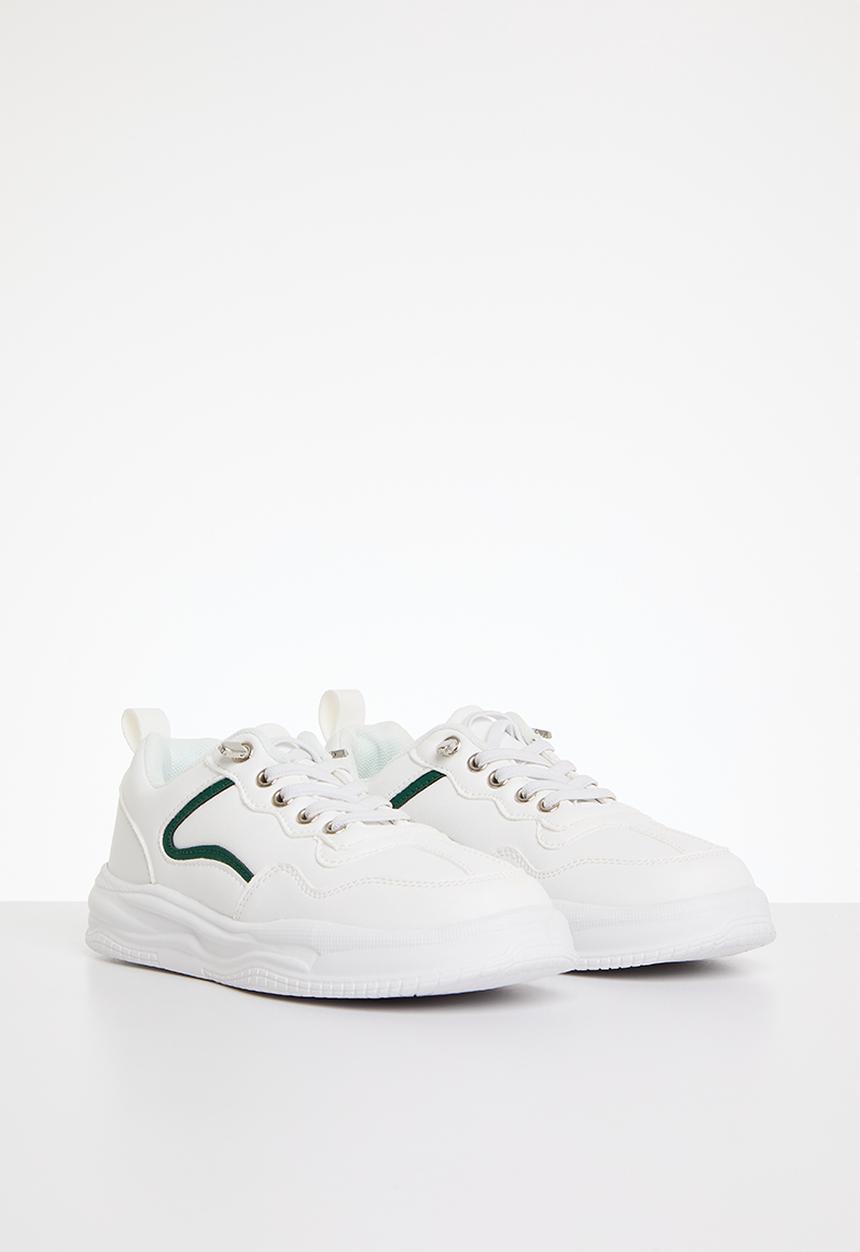 Pop Candy - Lace up sneakers - green & white