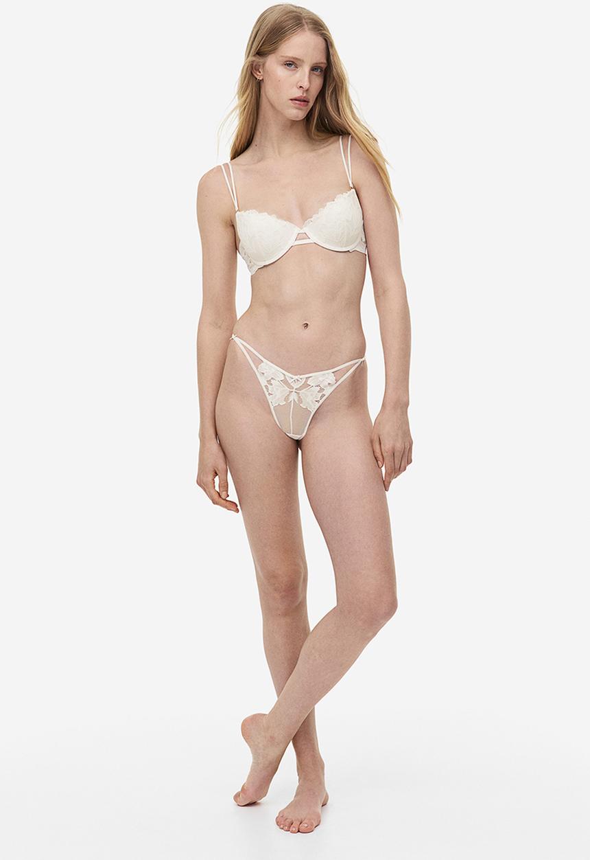 H&M - Lace push-up bra - white