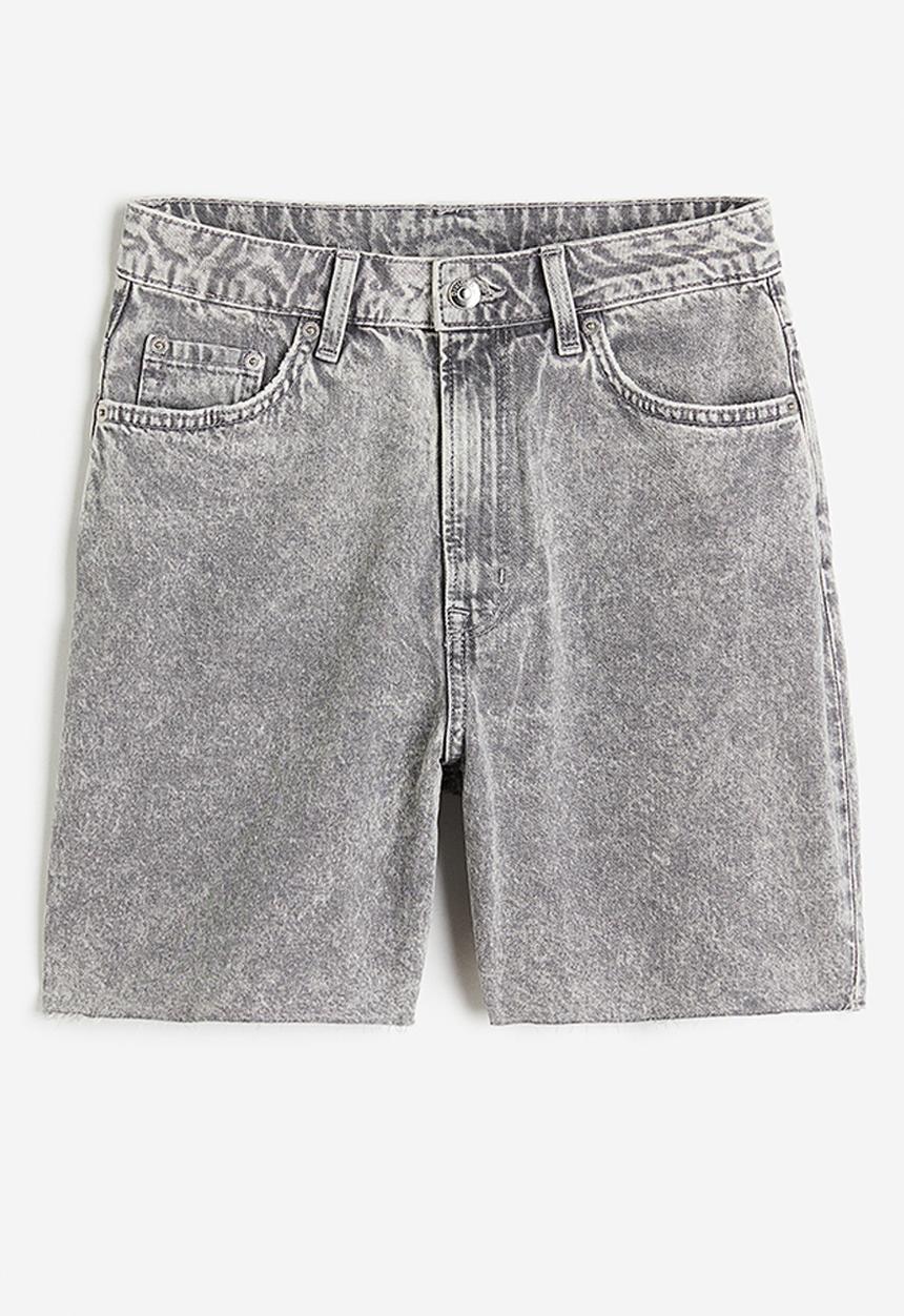 H&M - High waist bermuda shorts - washed grey