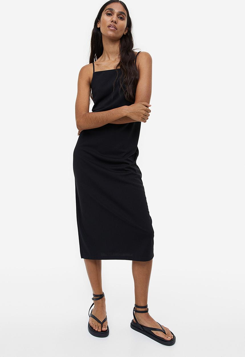 H&M - Jersey slip dress - black