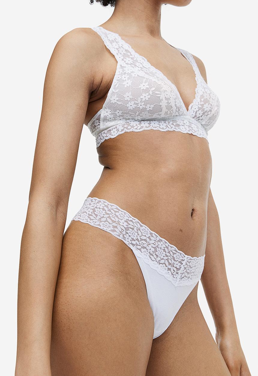 H&M - 3-Pack lace thong briefs - multi 