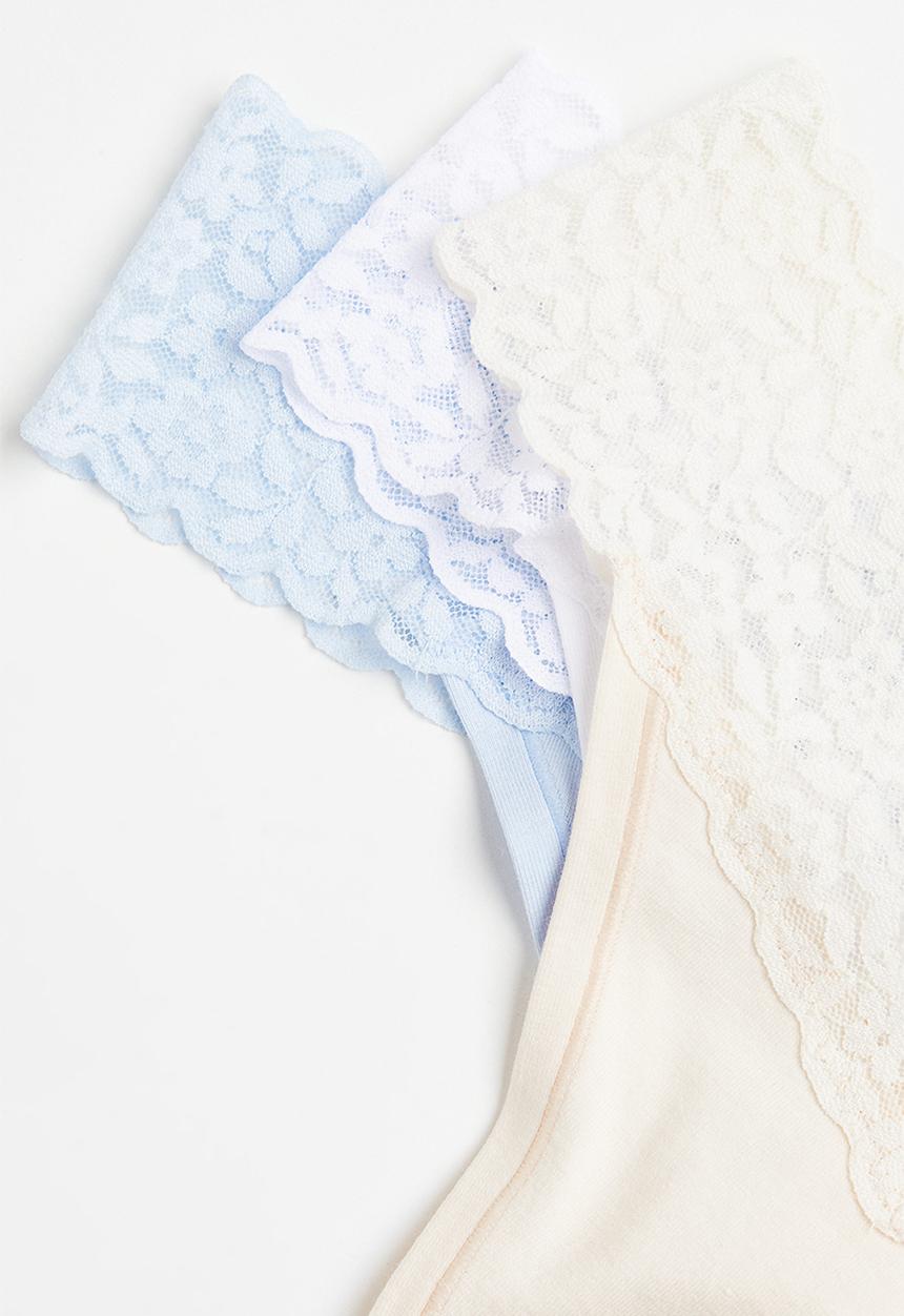 H&M - 3-Pack lace thong briefs - multi 