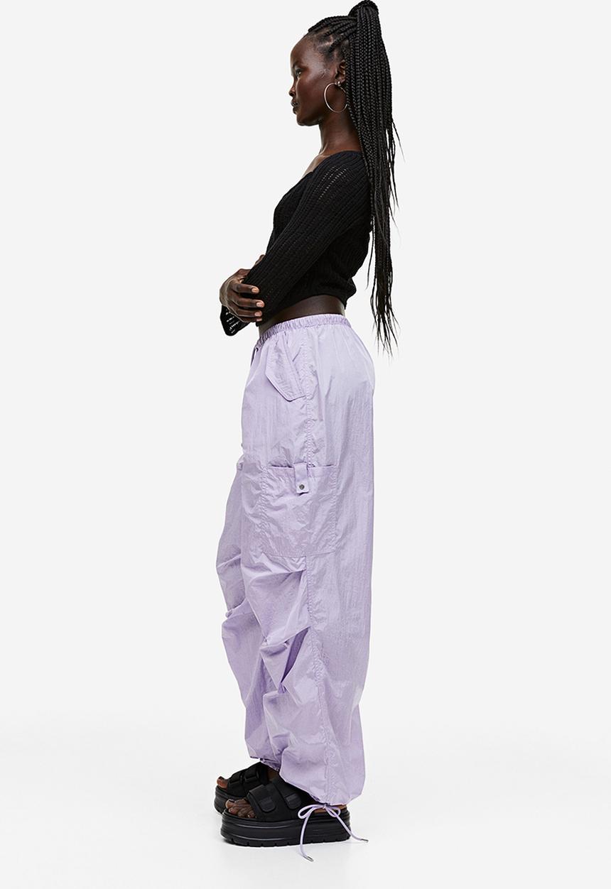 H&M - Nylon parachute trousers - light purple