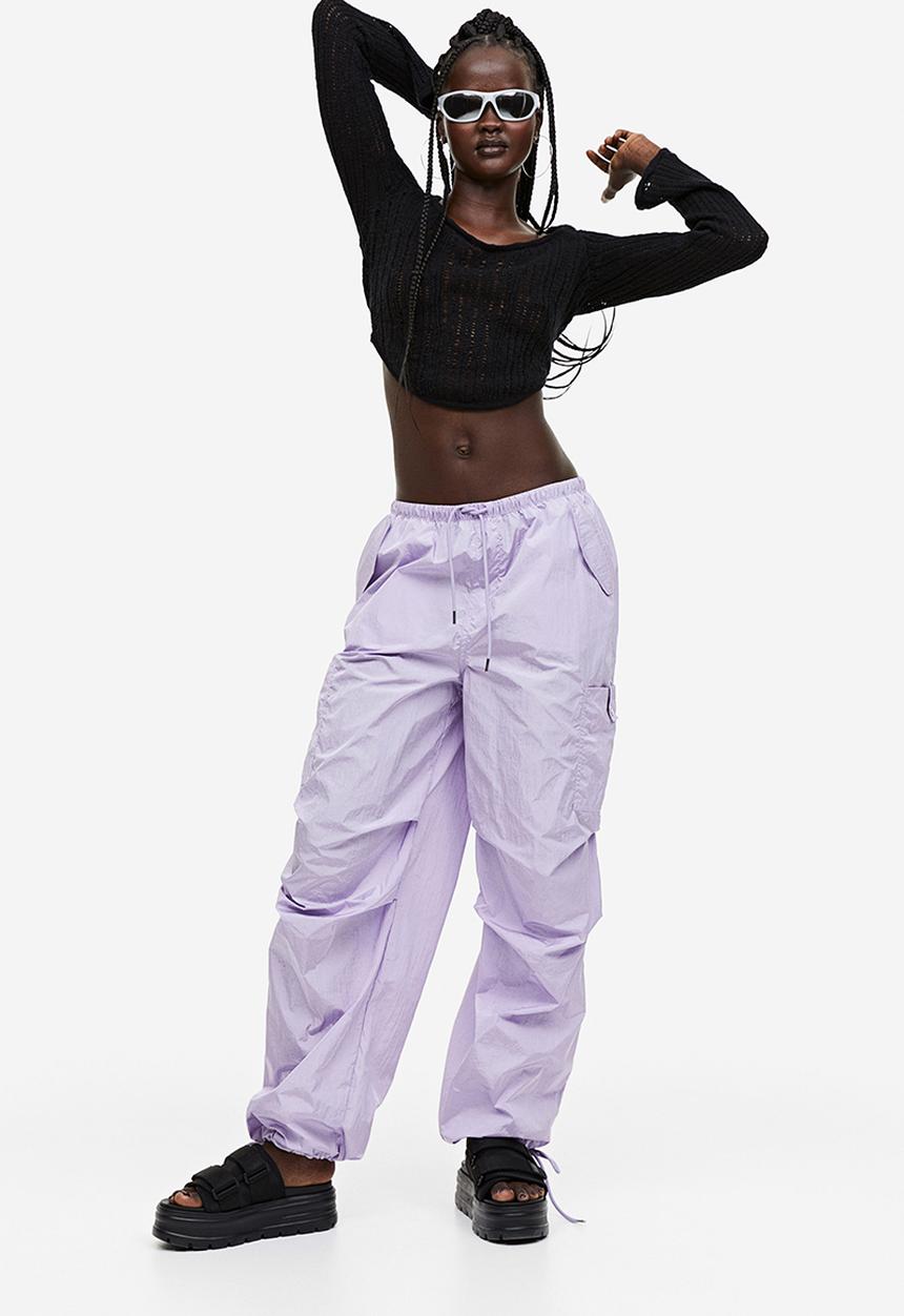 H&M - Nylon parachute trousers - light purple