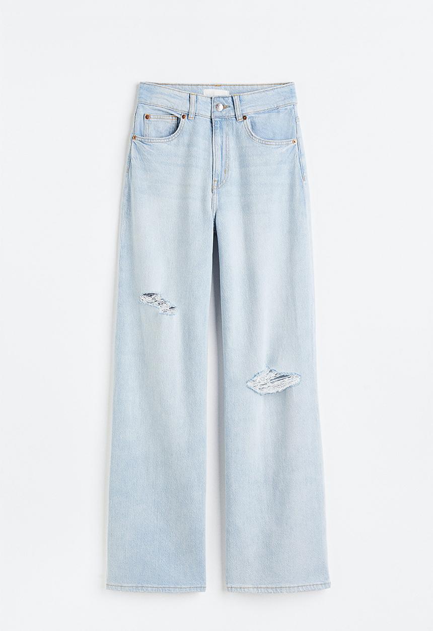 H&M - Wide high jeans - light denim blue