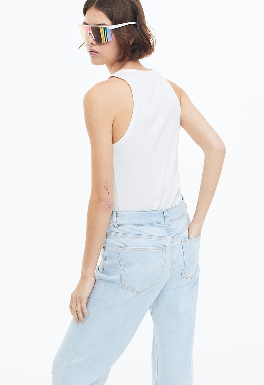 H&M - Wide high jeans - light denim blue