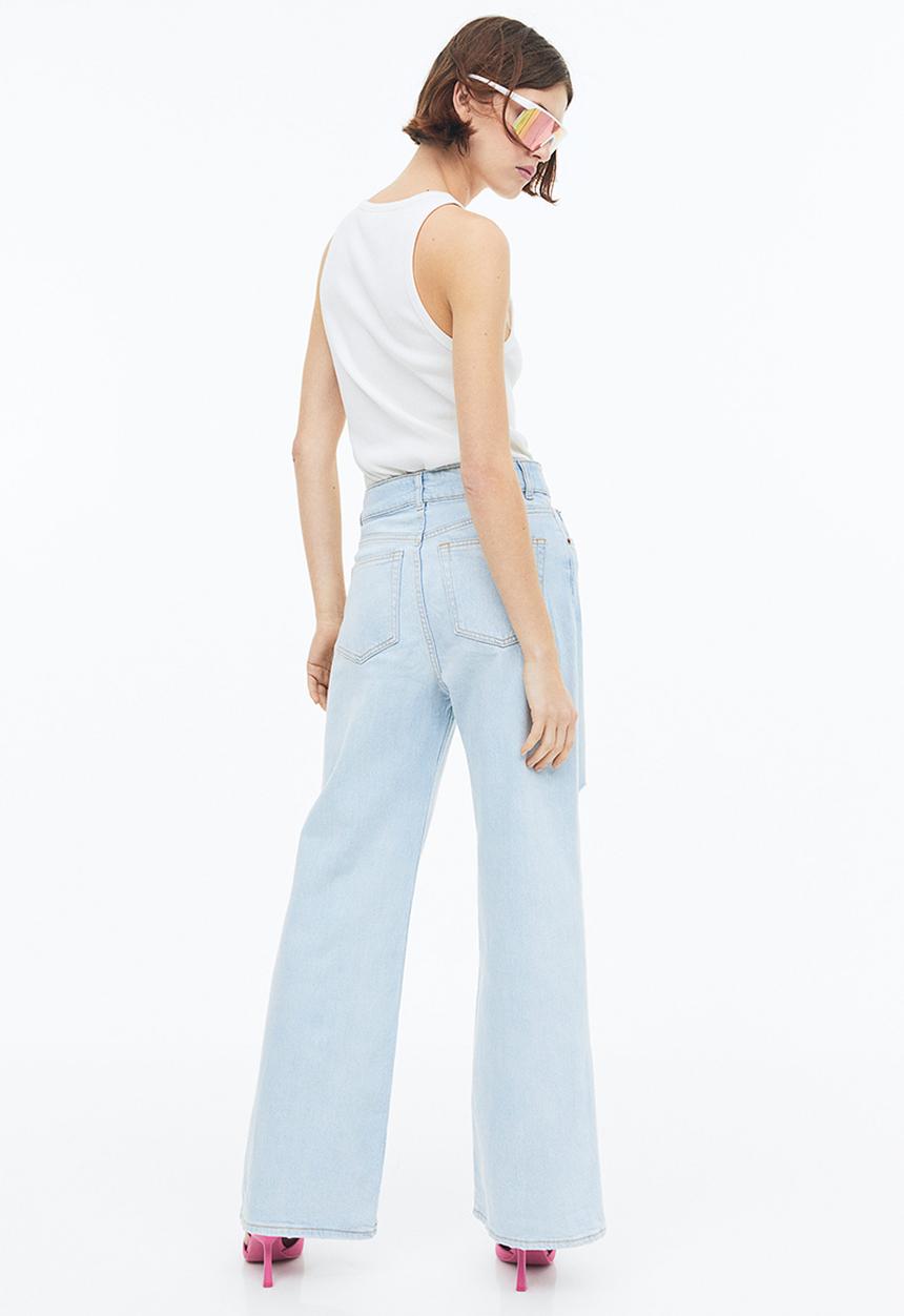 H&M - Wide high jeans - light denim blue